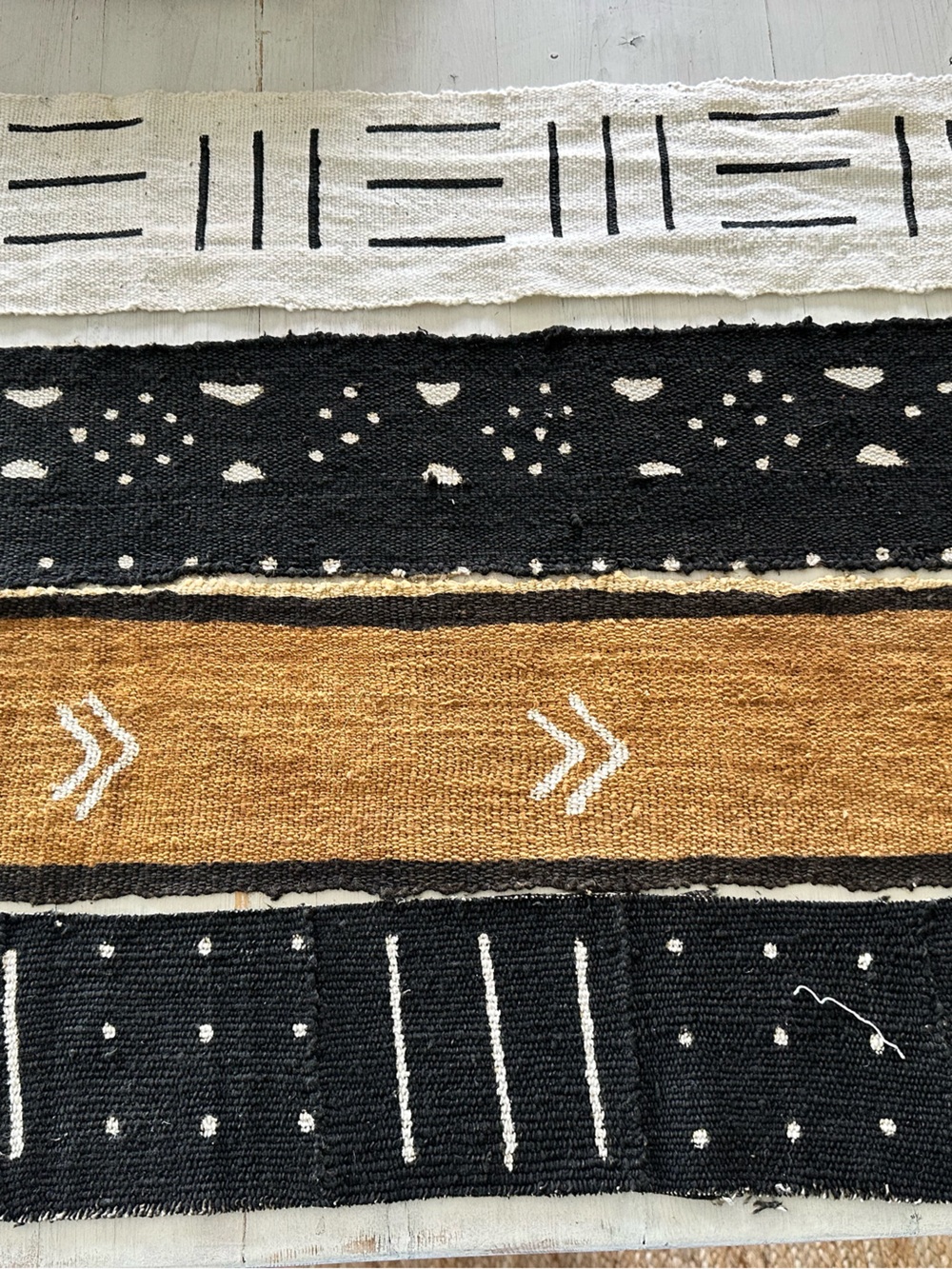 Authentic mudcloth mud cloth African fabric strips Africa thick decor crafts
